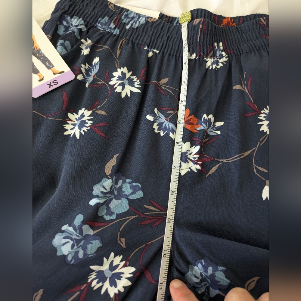 NWT JESSICA‎ SIMPSON Navy Blue Floral "CADIE" PULL ON PANTS XS - Picture 7 of 11